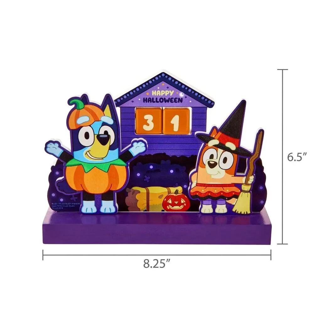 Bluey and Bingo Wooden Halloween Countdown Calendar